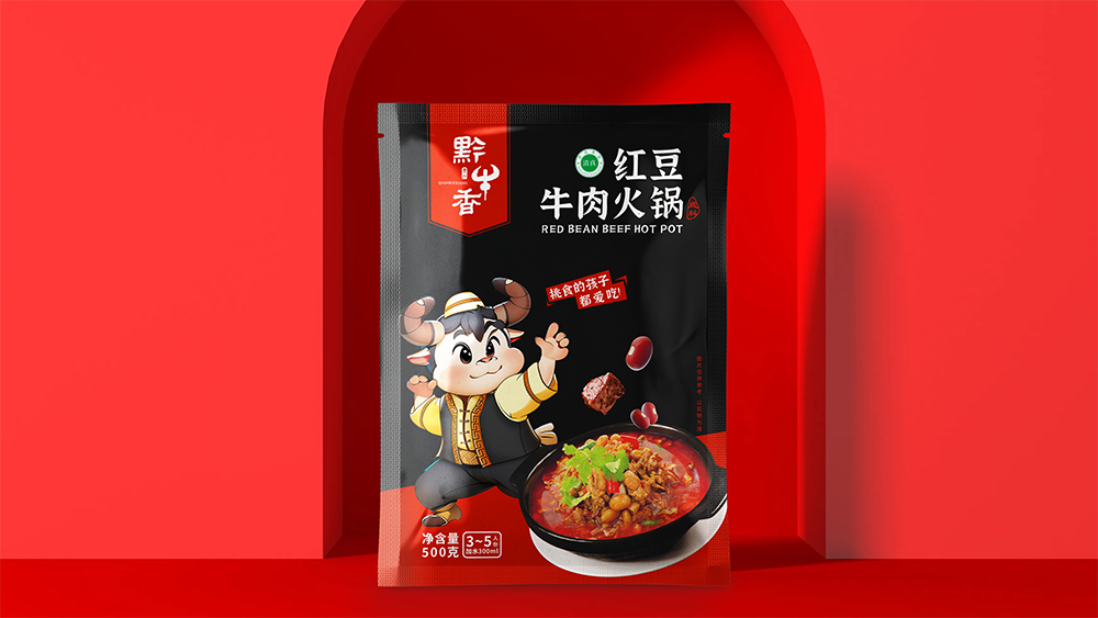 黔牛香火锅料包装设计